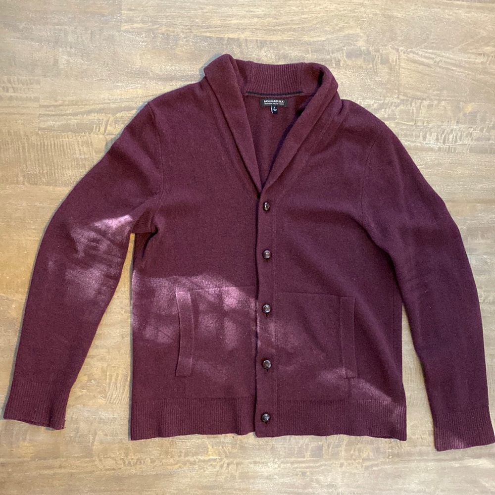 Men’s Banana Republic Wool Cardigan Sweater, size L
